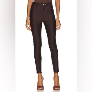 Good American Dark Cocoa Compression Shine Good Waist Legging NWT